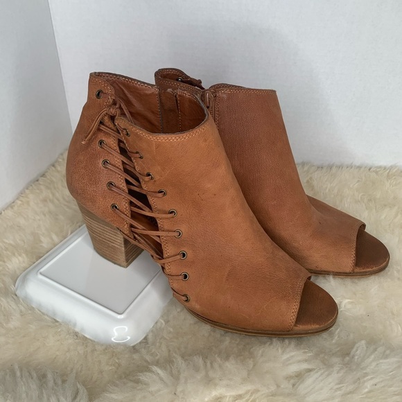 Lucky Brand Shoes - Lucky Brand Open Toe Leather Boots Brown Size 10